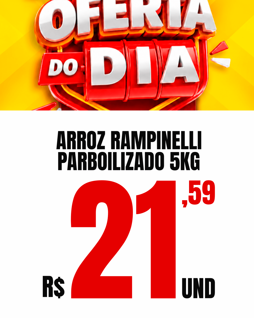 Placa Oferta do Dia - Arroz Rampinelli