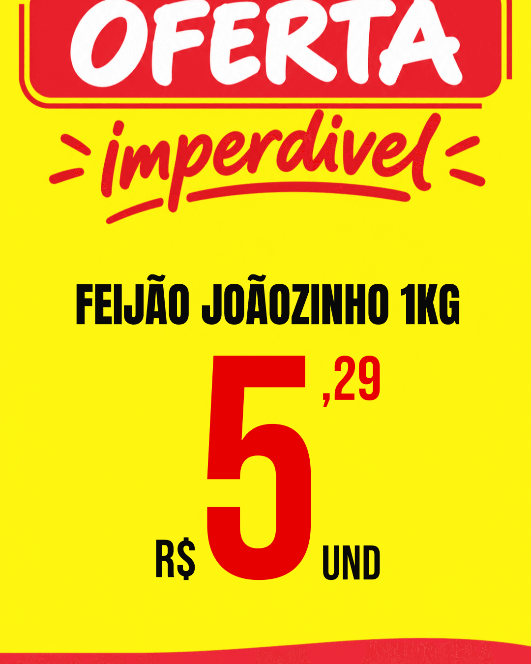 Placa Oferta Imperdível - Feijão Joãozinho
