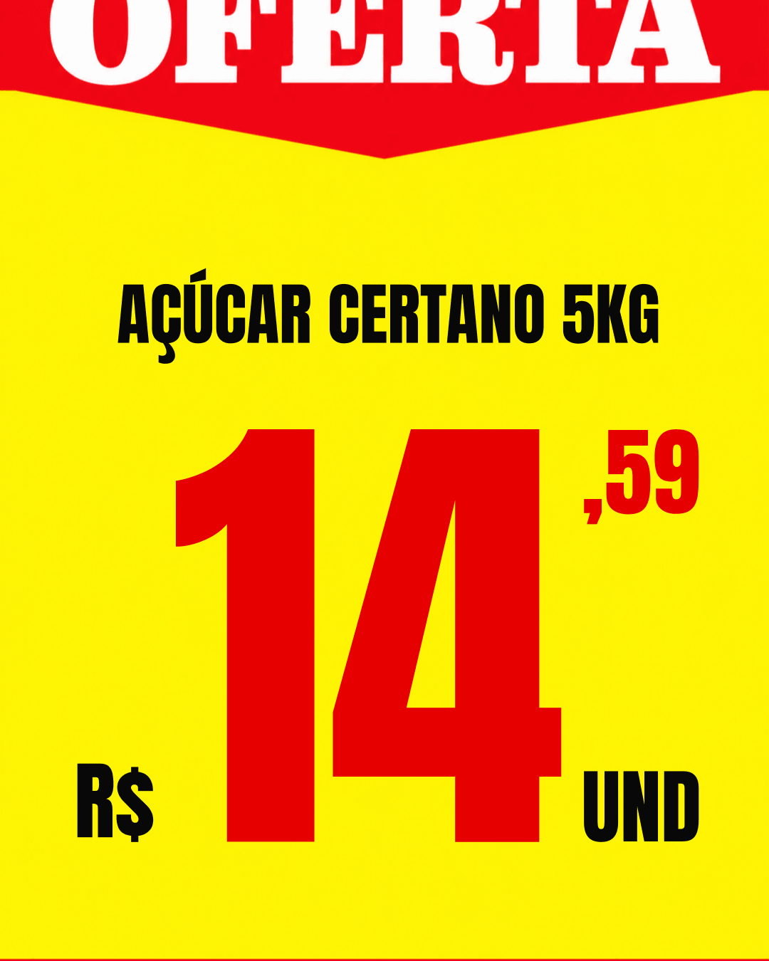 Placa Oferta - Açúcar Certano